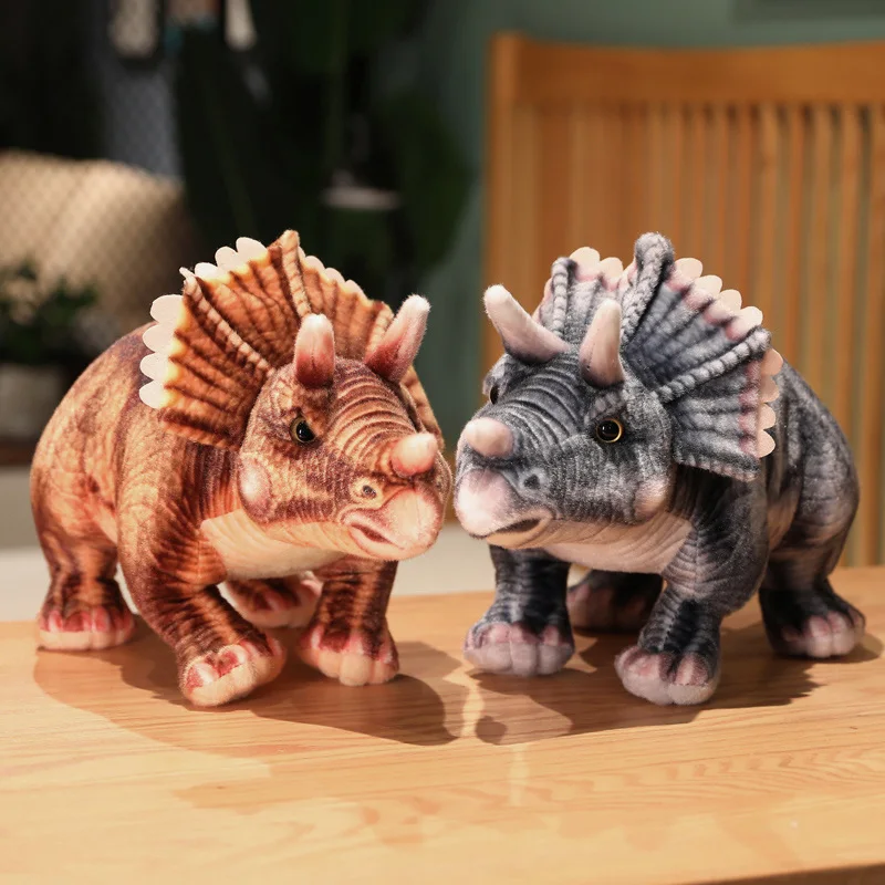 New Arrival Lifelike Dinosaurs Plush Toy Forest Animal Simulation Triceratops Plushie Dolls Dino Toys Gift For Children Boy