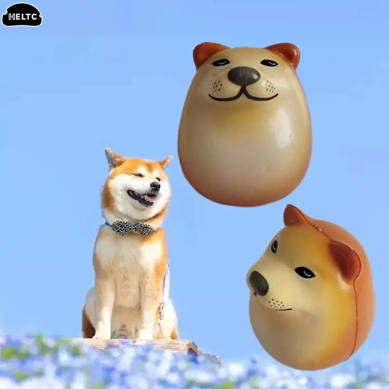 1PCS Creative Shiba Inu Egg Shape PVC Desk Decor Dog & Egg Union Ornament Crafts Dog Statue Ornament Miniature Figurines