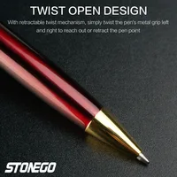 STONEGO Metal Ballpoint Pen, Black Ink Medium Point 1.0mm Smooth Writing Retractable Ball Point Pen Business Signature Pen 4