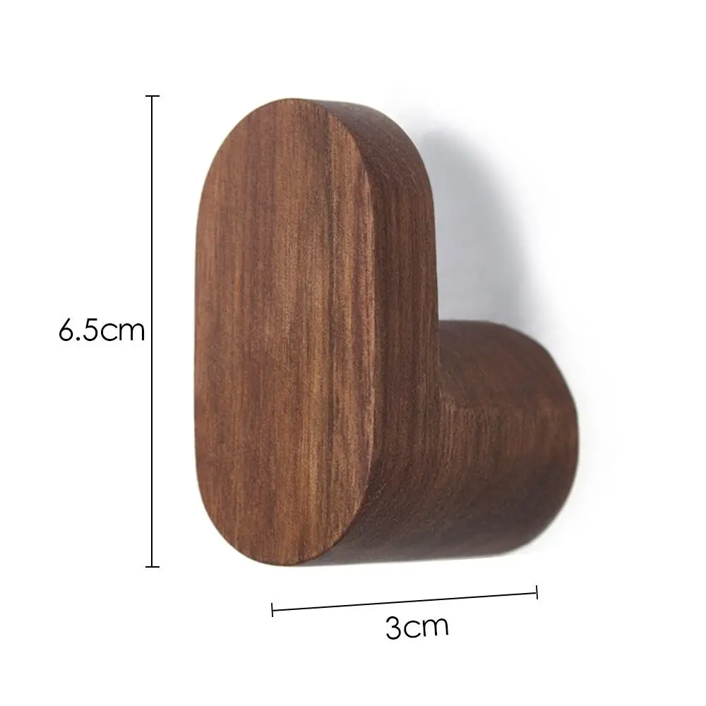 Wooden Shower Hook Door Hanger Robe Hook Wall-mounted Decorative