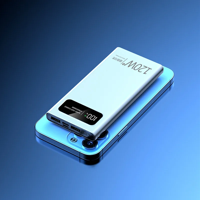 200000mAh Power Bank 120W Super Fast Charging Battery High Capacity Digital Display PowerBank For iPhone Samsung Huawei Xiaomi 6
