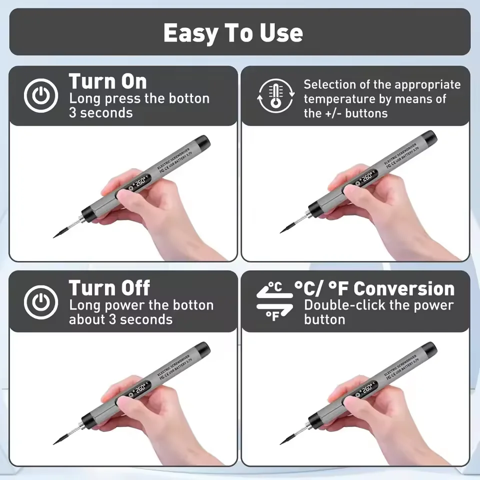 Cordless USB Digital Soldering Iron Adjustable Temperature 300-450℃ Type-C 1000mAh Battery Intelligent Solder Welding Iron Tool soldering iron,electric soldering iron,soldering iron kit,soldering iron set