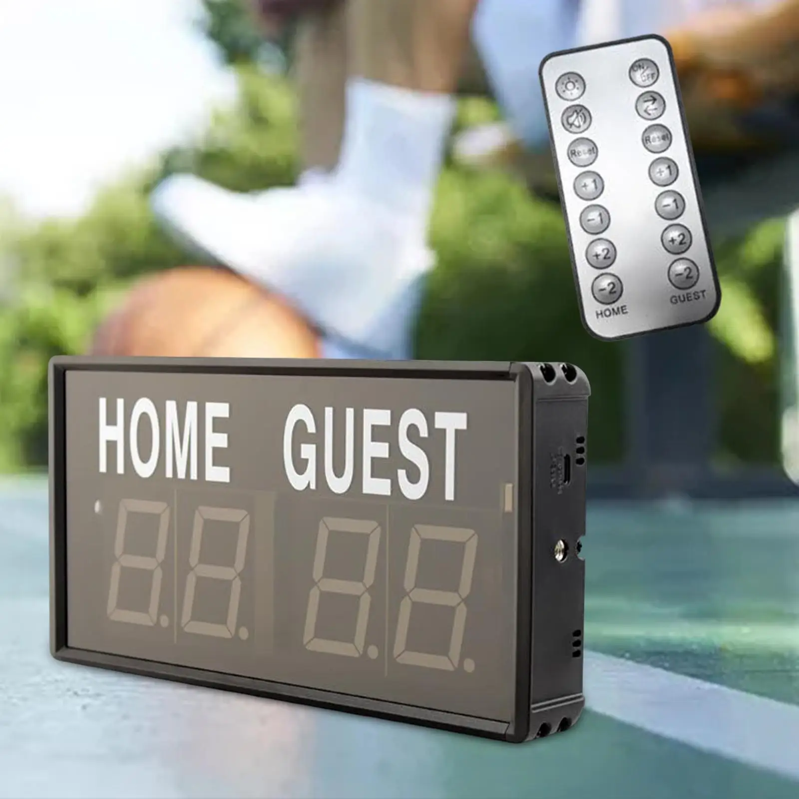 

Electronic Scoreboard Scoring Mini Digital Scoreboard Tabletop Score Keeper for Volleyball Football Cornhole Soccer Competition