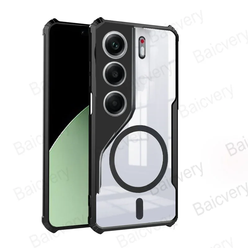 Transparent Shockproof Airbag Hard Case with Magnetic Sticker
