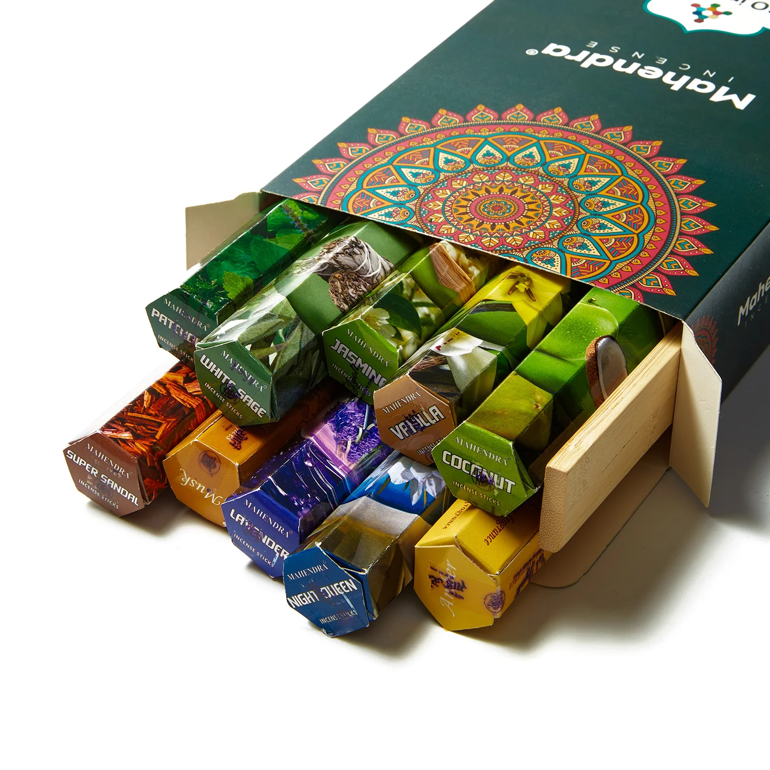 Mahendra 10 In One Incense Sticks Collection Indian Sandalwood Lavender Purifying Air Home Frangrant Deodorization Aromatherapy