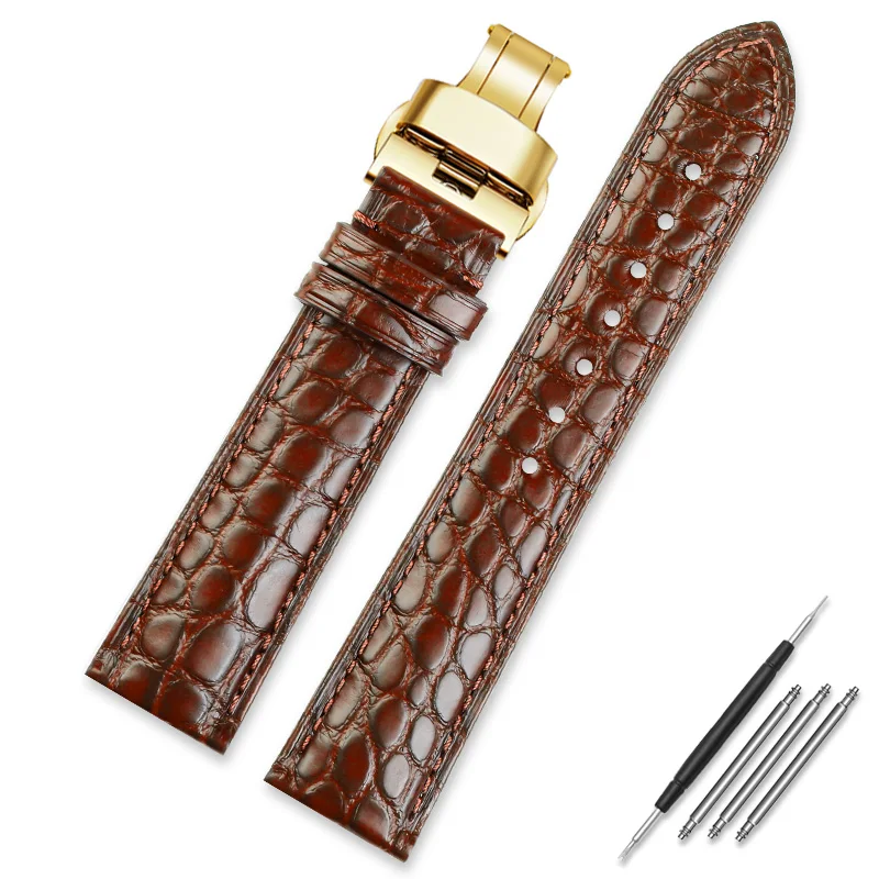thumbnail image 1 of Correa de piel de cocodrilo para reloj Longines Master Omega con cierre de mariposa para hombre y mujer, 12, 14, 16, 18, 20, 22 y 24 mm, 1 of 5