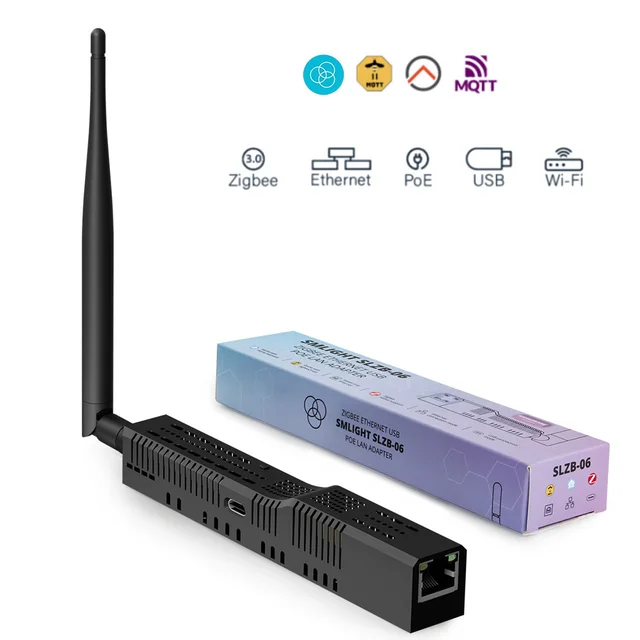 SMLIGHT SLZB-06/M/P7 3.0 Zigbee  to Ethernet,USB,and WiFi gateway coordinator with PoE,works with Zigbee2MQTT,Home Assistant,ZHA