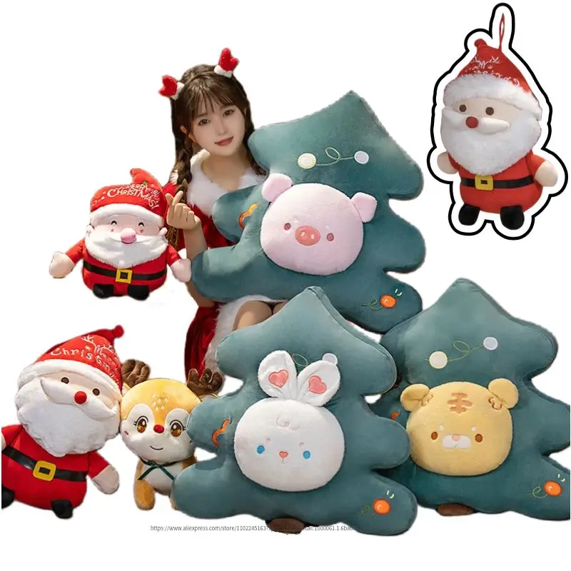 

Kawaii Christmas Series Santa Claus Plush Toy Elk Stuffed Soft Cute Pillow Christmas Tree Gift Decor Creative Funny Gift For Kid