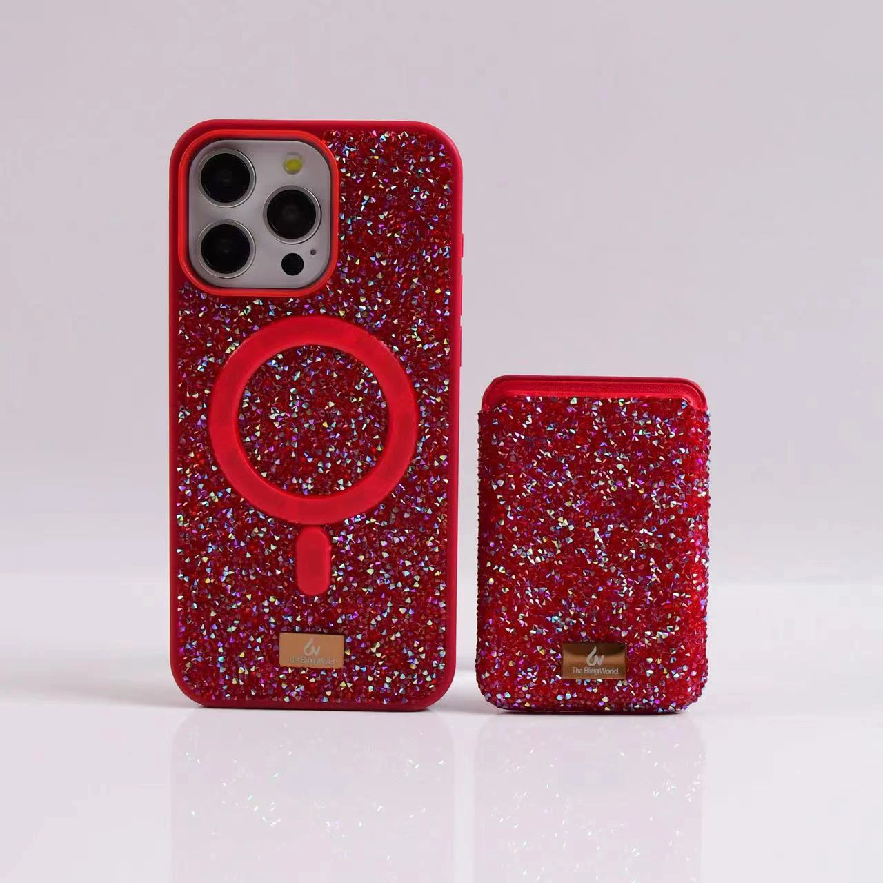 Phone Case For Apple Iphone 16 15 14 13 12 Pro Max Rhinestone Glitter Crystal Magsafe Card Shockproof