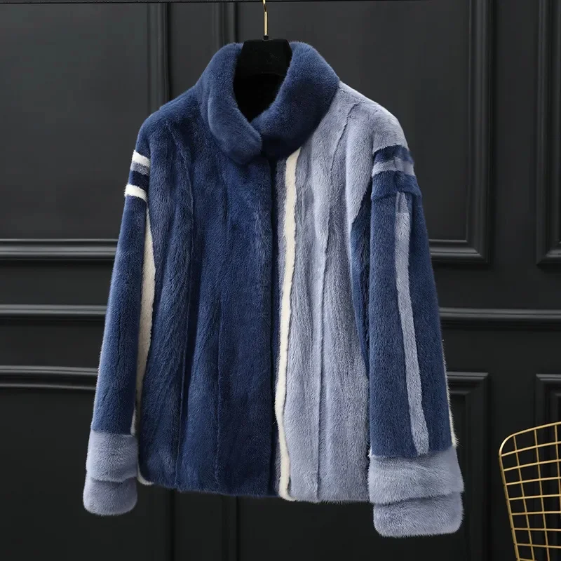 

Winter Womens Real Mink Fur Coat Short Warm Jackets for Women Korean Coats Femme Luxury Jacket Stand Collar Fourrure