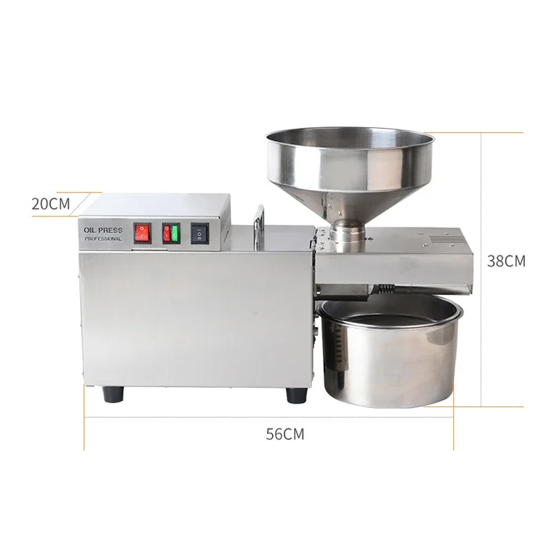 Medium-sized Commercial Oil Press Fully Automatic Cold and Hot Press Industrial Grade Electric Stainless Steel Oil Press S9 2