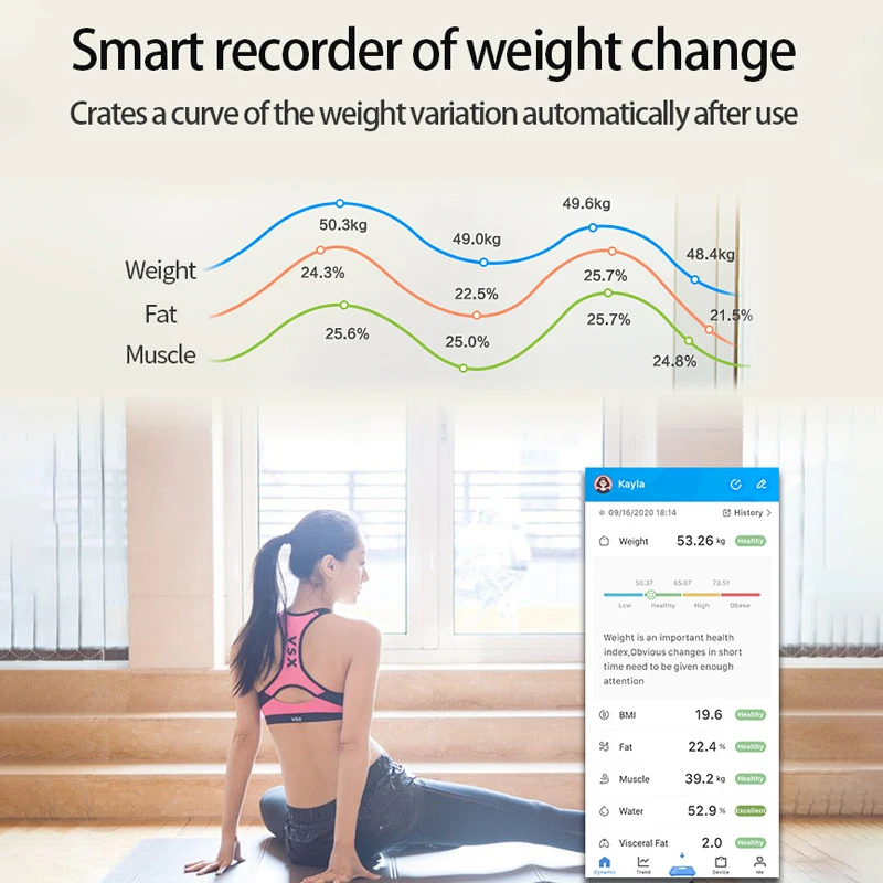 Smart Weighing Scale Wireless Digital Bathroom Scale Bluetooth Electronic With Smartphone App