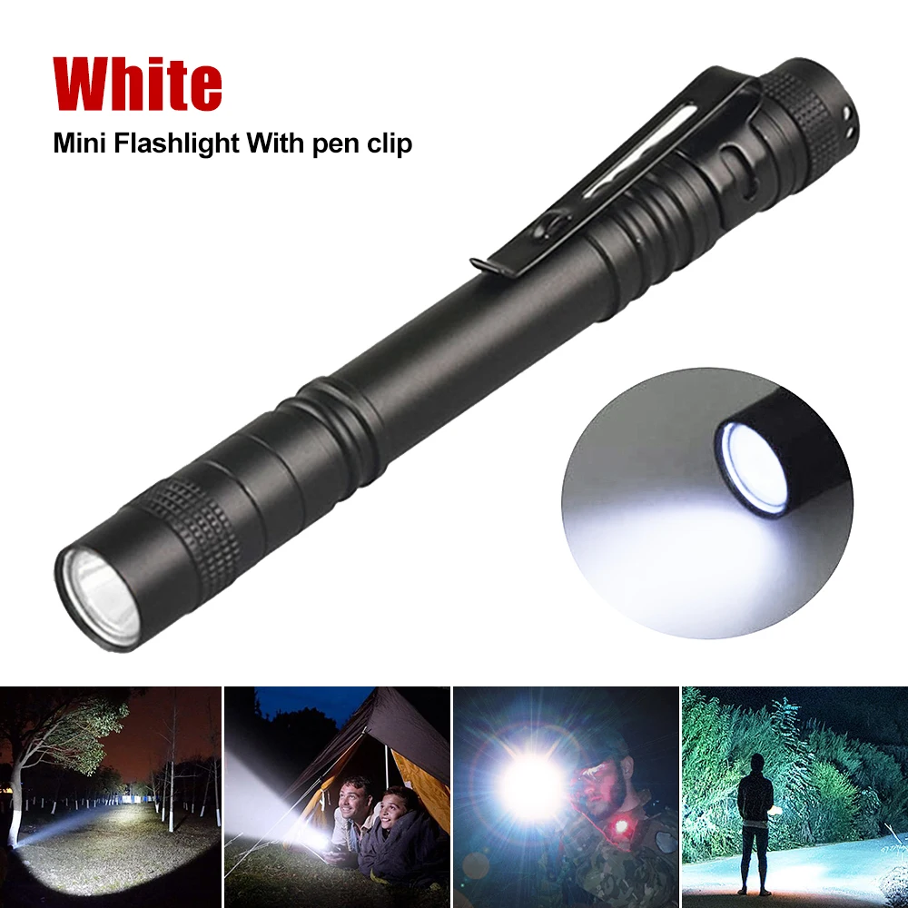 PATIKIL Mini Torcia con Clip 2pz Super Luce Piccola LED