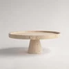 Hot Selling Natural Marble Stand Decorating Marble Round Wedding Cake Pastry Stand For Baking Travertine Cake Stand 5