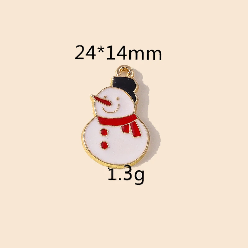 Leslie 10 Stück Emaille-Weihnachtsanhänger für Ohrringe, Weihnachts-Schneemann-Charms und Anhänger, handgefertigter DIY-Schmuck – Detail 19