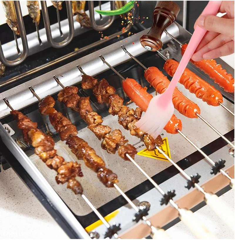 Electric Barbecue Machine 220V Electric BBQ Grill Smokeless Automatic Rotation Home Party Kebab Meat Skewer Grilling Machine 4