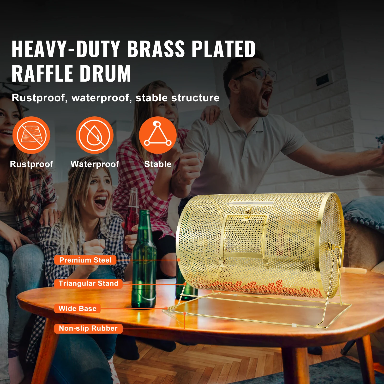 Brass Plated Raffle Drum for Parties and Events