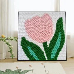 New DIY Handmade Material Bag For Hair Ball Painting Classical Cartoon Characters Pompom Balls DIY Stick Painting Draw Craft Kit