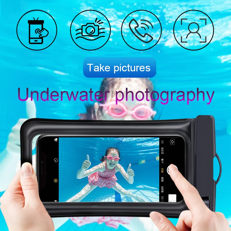 Universal 360 Degrees Full Cover Air Waterproof Swim Protective Bag For iPhone 16 15 Xiaomi Samsung S23 Huawei Phone Accessories