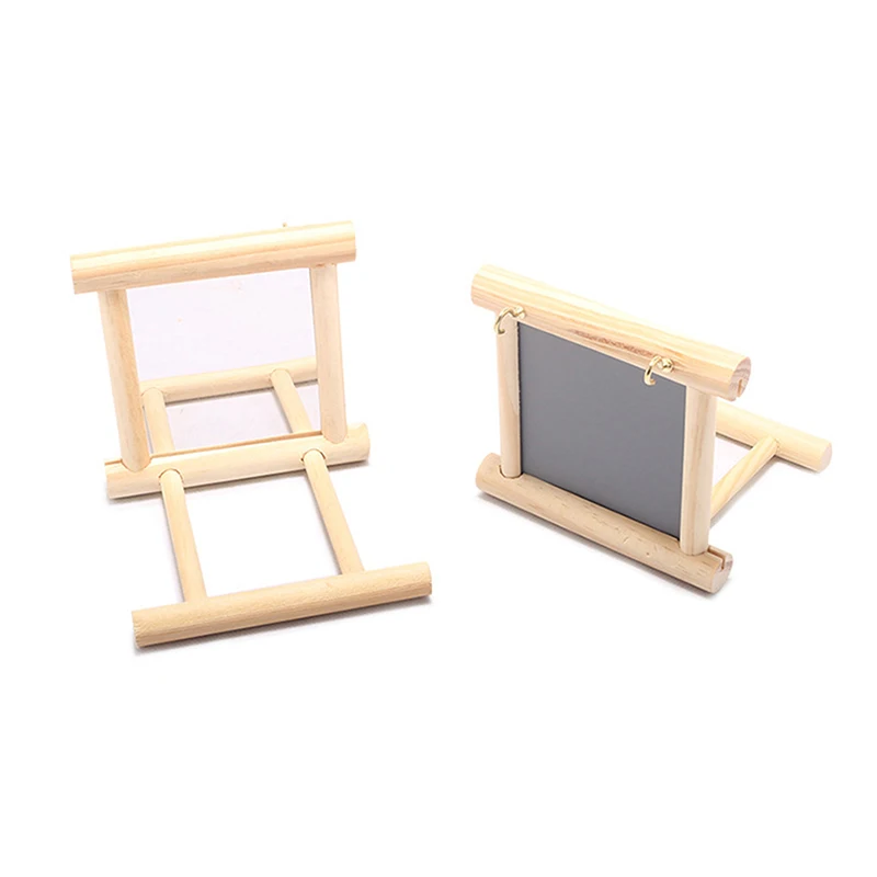 Wood Bird Mirror With Perch Stand Toy for Parrot Parakeets Cockatiels Cage Accessories