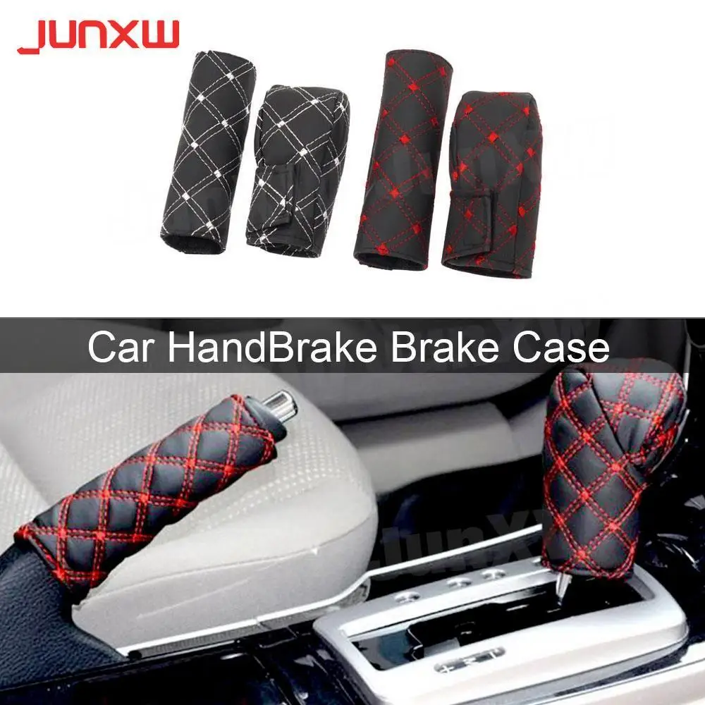 Car Hand Brake Parking Brake Case Gear Shift Case Cover Kits Handbrake Protective Gear Lever Cover 2PCS Car Accessories