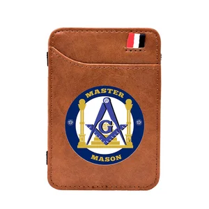 New Arrivals Master Mason Printing Leather Magic Wallet BE1126