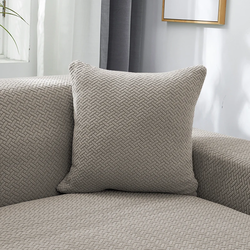 Jacquard Sofa Cover For Living Room Slipcovers Stretch Polar Fleece Armchair Protector Elastic L Shaped Sofa 1/2/3/4 Seater 5