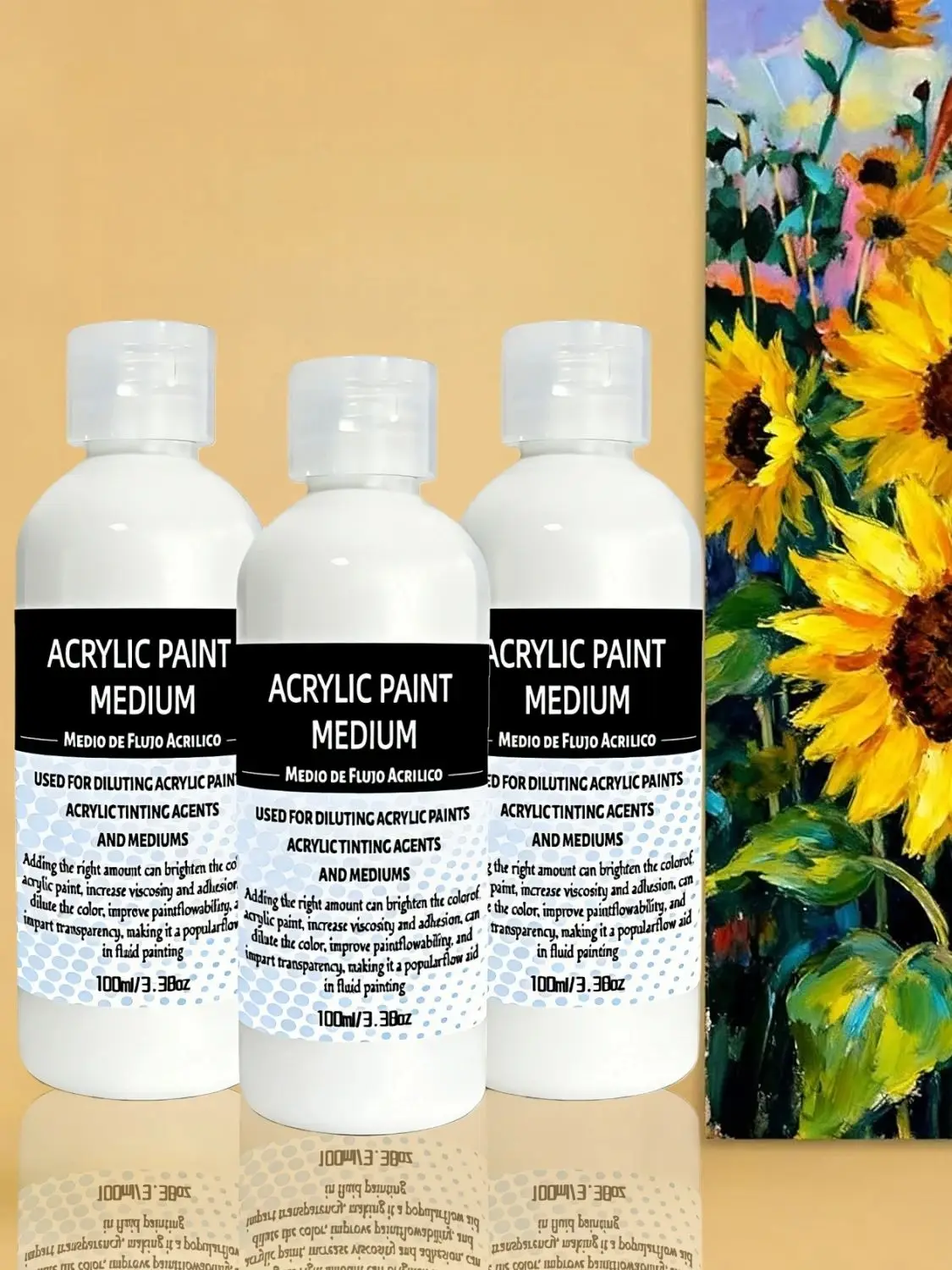 Pouring Medium, Premium Acrylic Medium For Fluid Art, High Flow Paint Thinner, Gloss Finish_voghion.com
