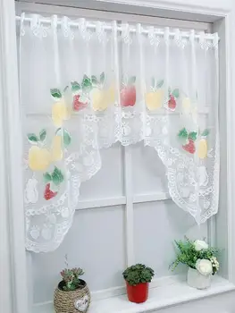 Colorful Fruit Lace Short Curtain – Decorative Window Valance for Kitchen, Living Room, Bedroom & Holiday Parties 1