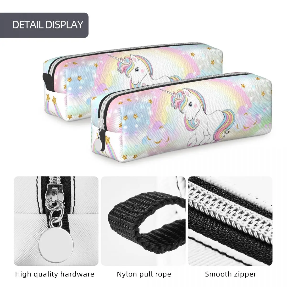 Cartoon Unicorn Pencil Case Fun Cute Pen Bag Girl Boy Big Capacity School Supplies Zipper Pencil Box