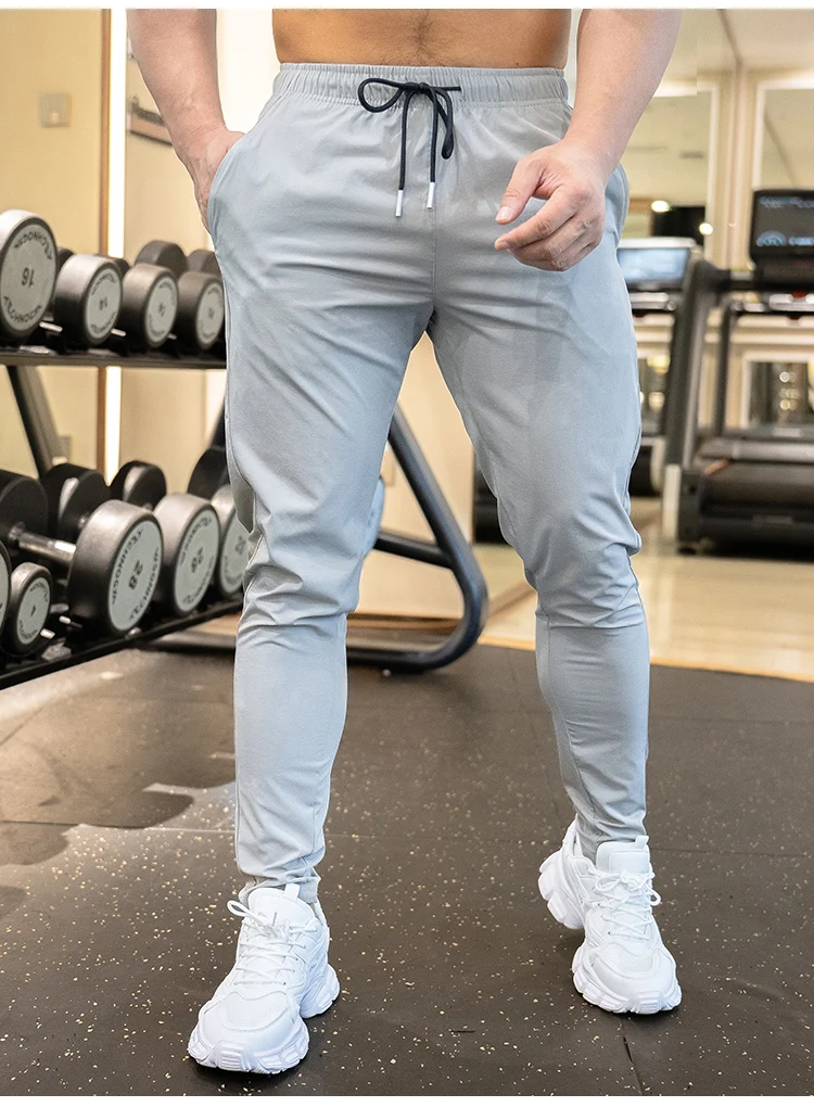 Ice Silk Sweatpants Men's Summer Ultra-thin Cooling Dry Fit Sports Pants Running Breathable Trousers Casual Fitness Leg