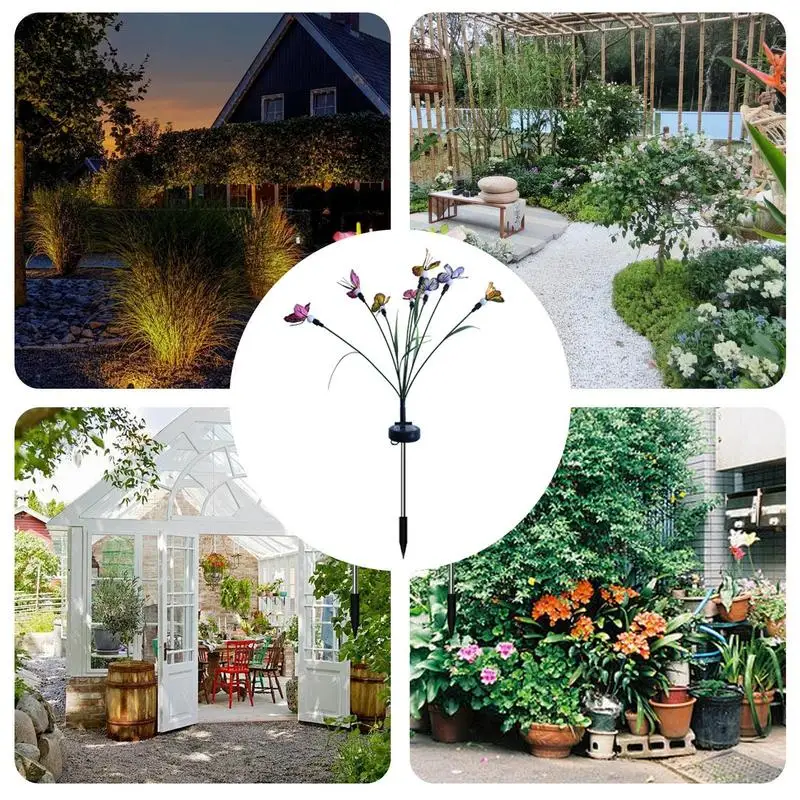 Butterfly Garden Lights 2 Pieces Butterfly Ground Light Lawn Light Butterfly Lamp Solar Power Landscape Light Outdoor 7 Light 5