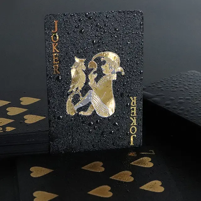 Color Black Gold Playing Card Game Card Group Waterproof Poker Suit Magic  Package Board Game Gift Collection Waterproof Poker 5