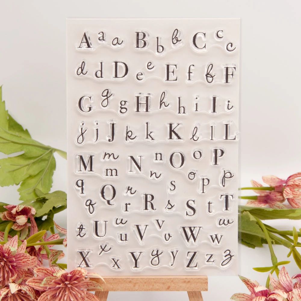 1pc Transparent Silicone Clear Stamp DIY Rubber Stamp PVC 26 Letters Stationery Supplies Journal Scrapbooking Craft Standard