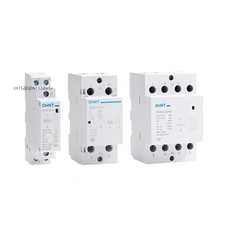 Contator da C.a. do Agregado Familiar do Trilho do Ruído Chint Nch8 20a 25a 40a 63a 220v 230v 380v 400v 1no1nc 2no 2nc 4no Escolhe Três Fases