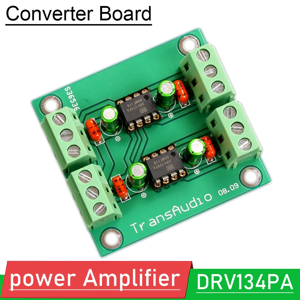 Unbalanced To Balanced Stereo Converter Board – Low Distortion DRV134PA X2