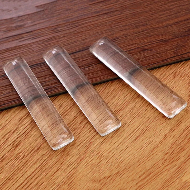 10x50mm 25x50mm 18x25mm 23x33mm 19x38mm 24x48mm 직사각형 플랫 백 투명 유리 카보숑, 고품질, 도매 프로모션