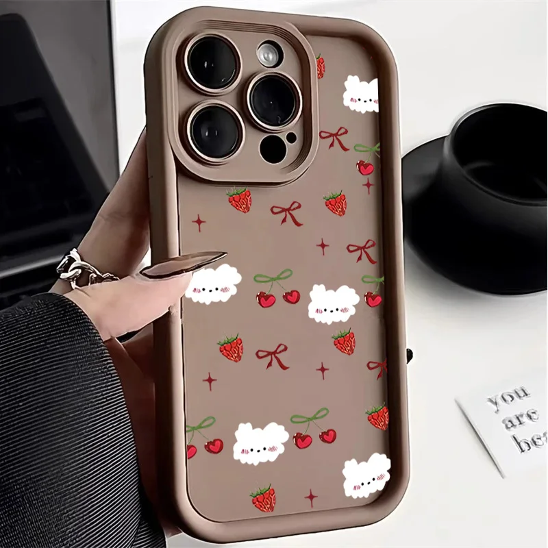Red Strawberry Cherry Fruit Bow Phone Case