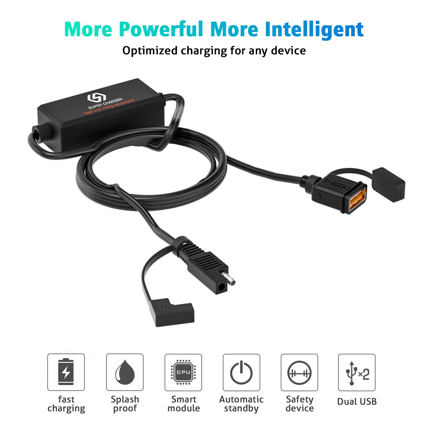  USB  SAE to USB  ̺ ŰƮ,   USB Ʈ, QC3.0  , 10V-24V DC