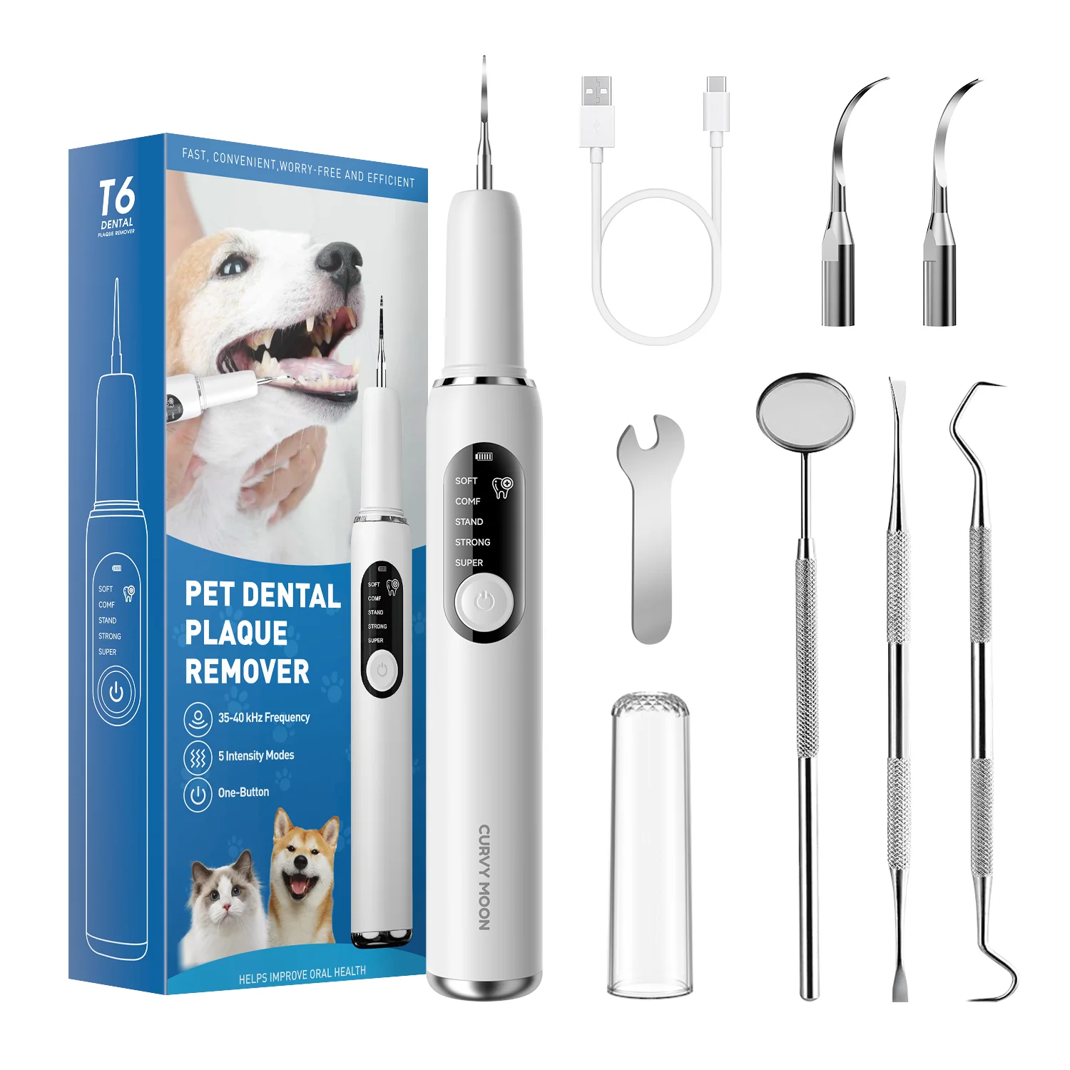 جهاز تنظيف أسنان الحيوانات الأليفة بالموجات فوق ال...