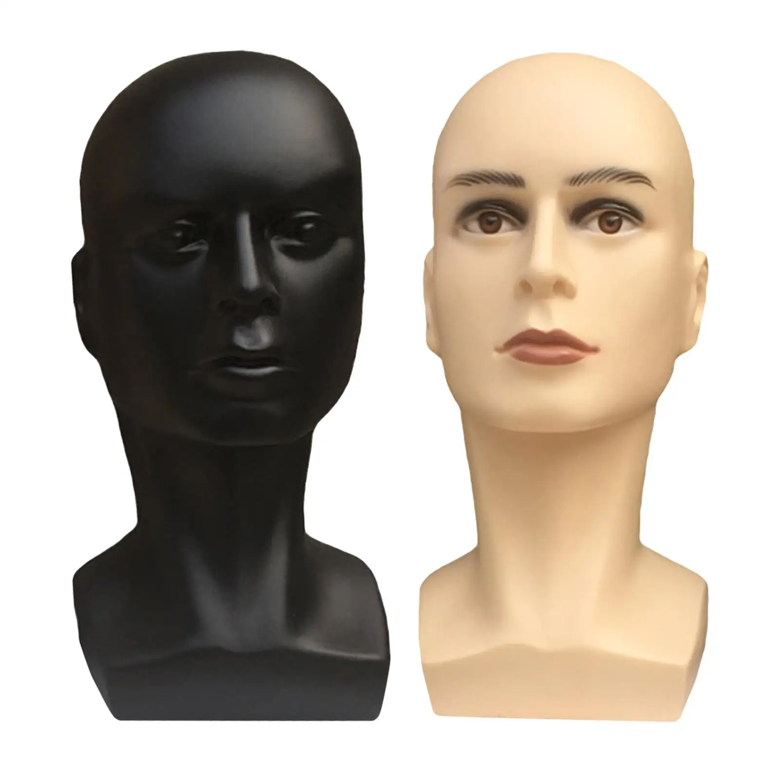 Plastic Male Mannequin Head Model Hat Wig Glasses Headset Jewelry Display Stand Elegant DIY Photography Props 15 Inches Tall |
