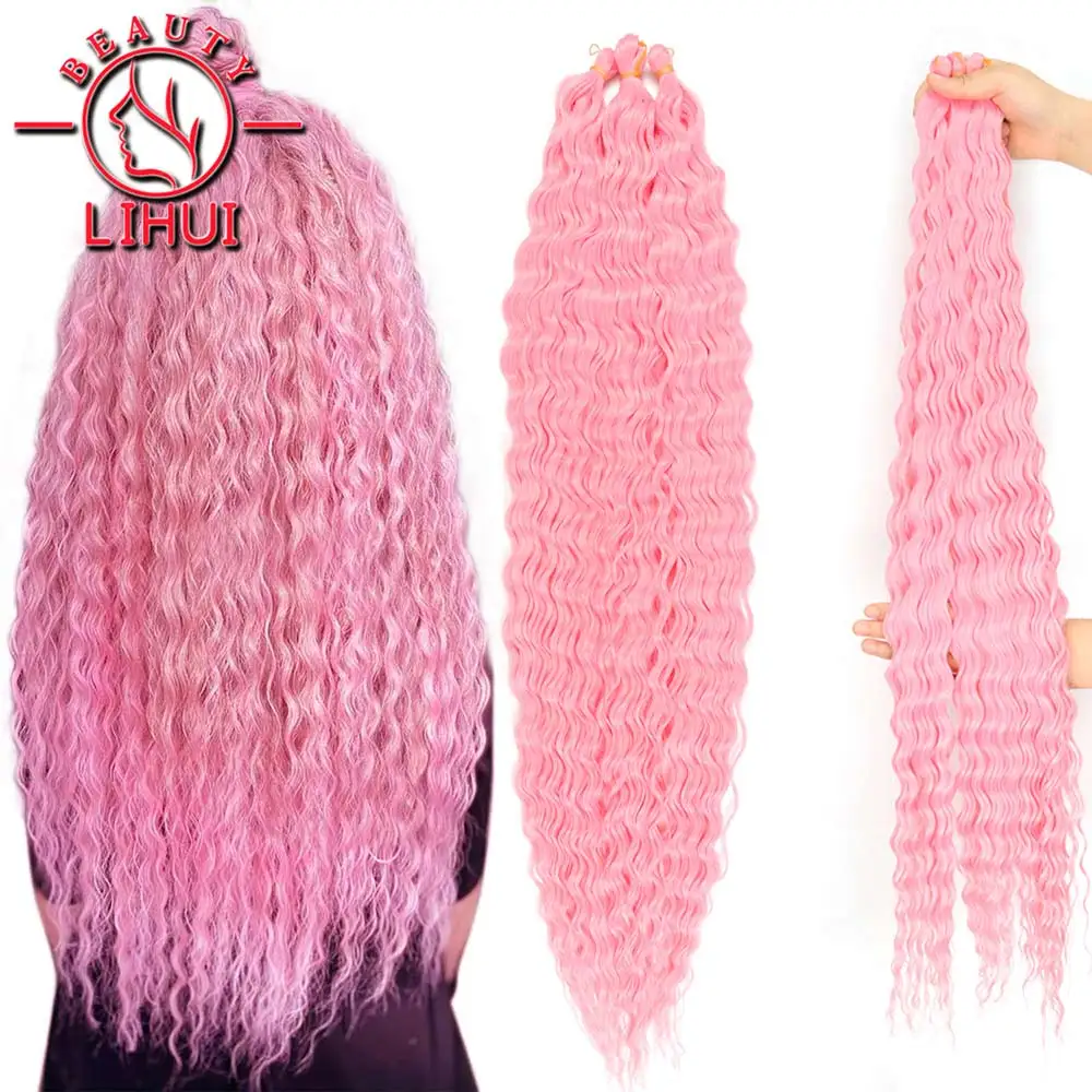 

Crochet Hair Deep Wave Twist Natural Synthetic Afro Curls Crochet Braids Ombre Braiding Hair Extensions For Women Low Tempreture