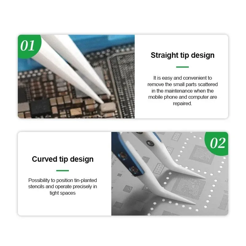 Precision Titanium Alloy Anti-Static Ceramic Tweezers with High-Temperature Resistance