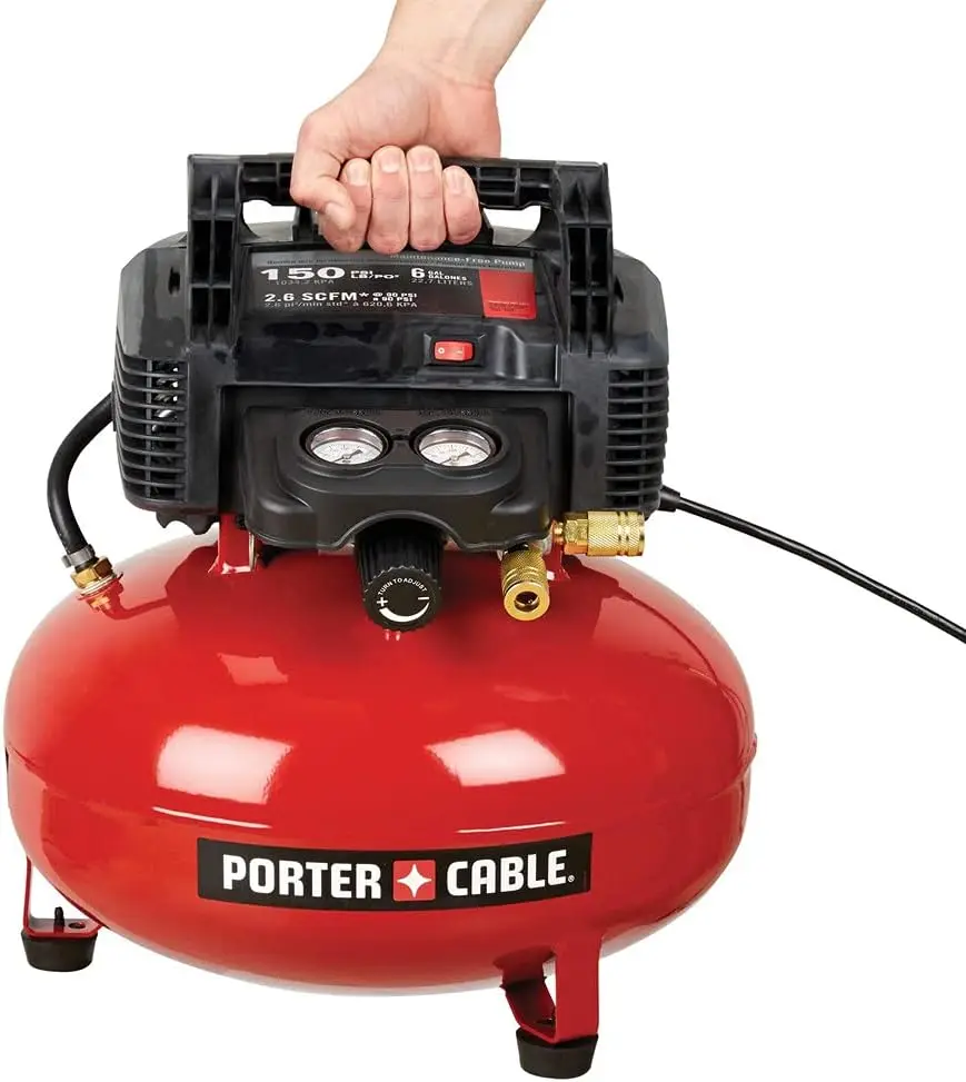 Air Compressor, 6-Gallon, Pancake, Oil-Free (C2002-ECOM)