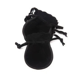 Set of 10 Elegant Velvet Drawstring Pouches for Jewelry and Gift Packaging (Black)