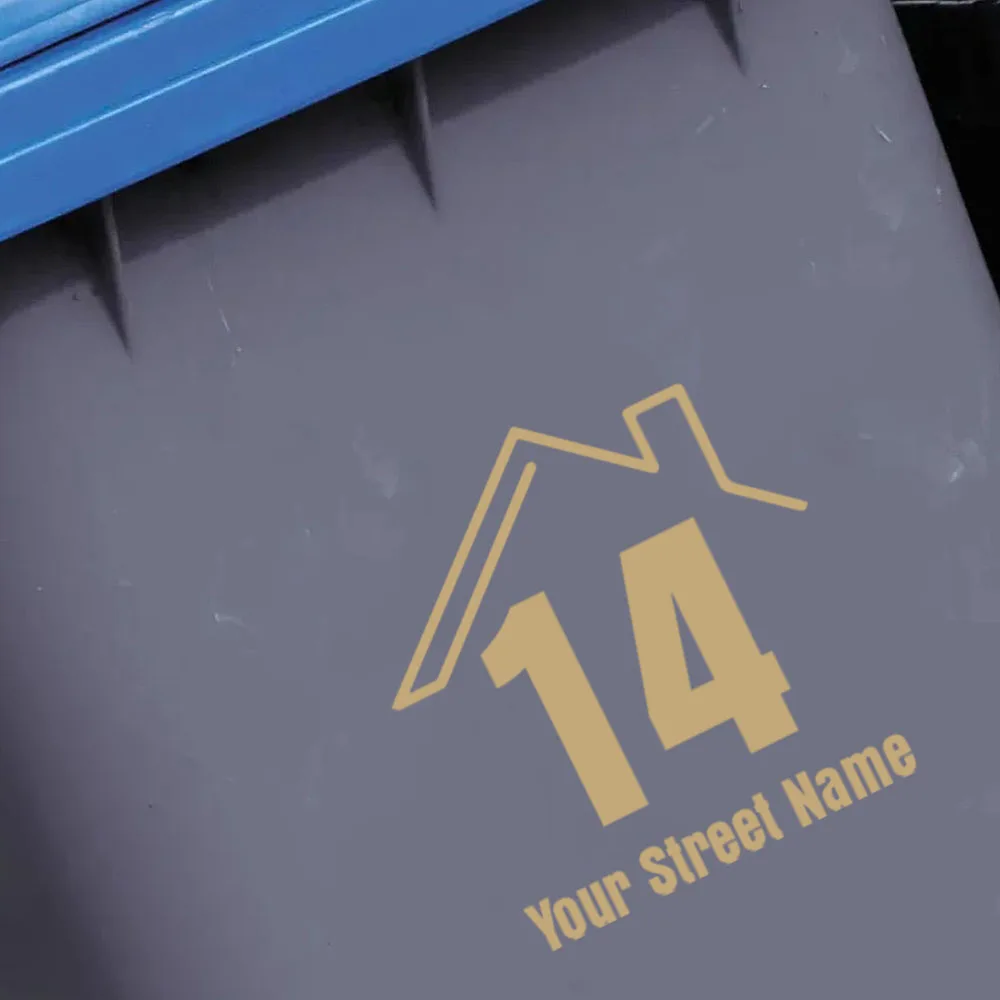 1pc Vinyl Minimalist Style Can Be Customised with Weatherproof Base Wheeled Bin Number and Bin Sticker with House Number and Str 3