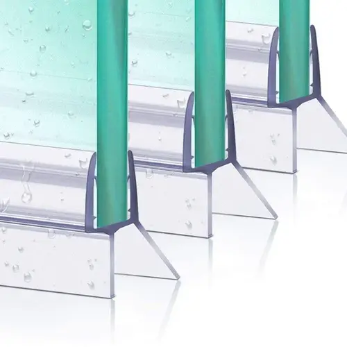 2pcs 50cm Bath Shower Strip Seal For Screens Doors Fits 4-6mm Glass Seals Gaps Shower Screen Seal Strip Bathroom Weather Bar - Image 2