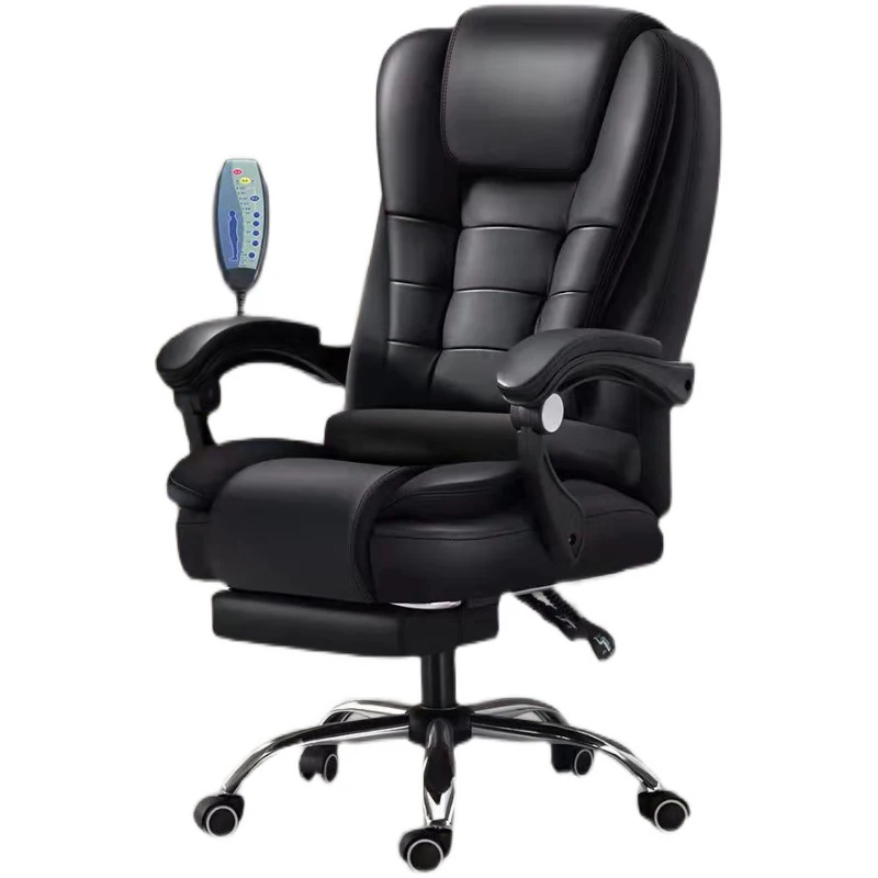 Adjustable Executive Massage Office Chair Reclining High Back Big Tall Leather Ergonomic Swivel Task Chair Footrest Furniture