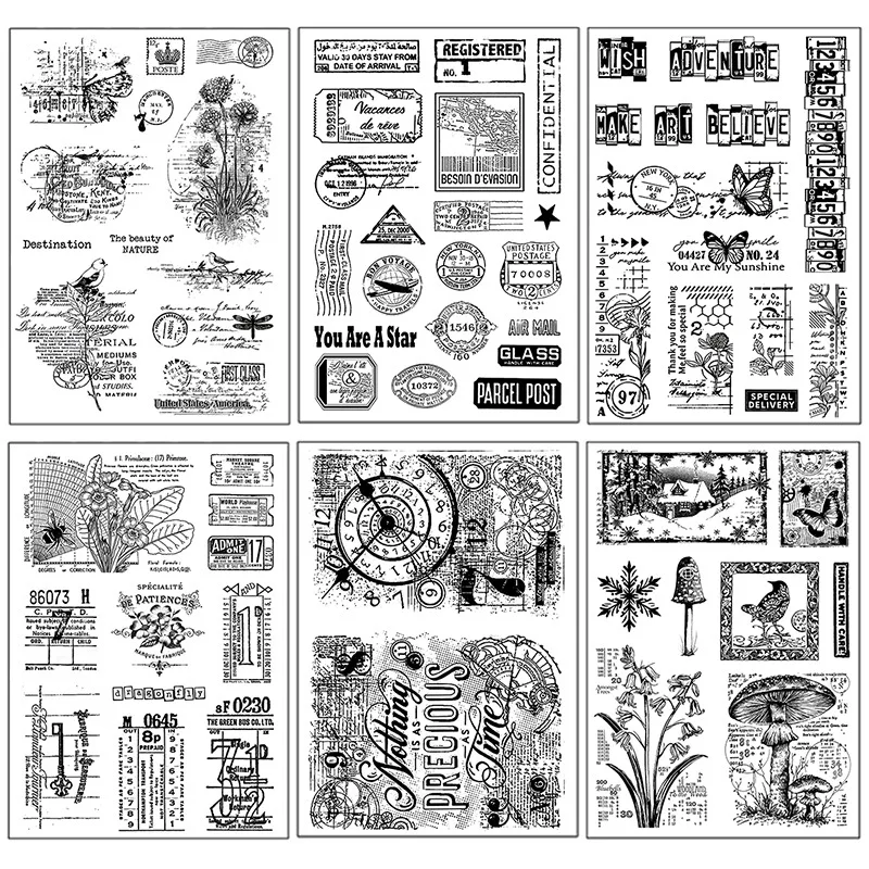 Originate Vintage Style label Clear Stamp for Scrapbooking Card Making Clear Stamps Supplies Silicone Seals Scrapbook New clear stamps clear rubber stamps