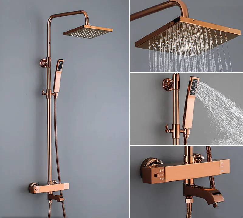 Description Picture 2 of itemBath Shower Faucets Set Hot & Cold Soild Brass Mixer Bathroom Bathtub Water Tap With Handheld & Bidet & Ttoilet Nozzle Rose Gold
